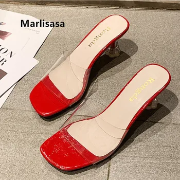 Sandalias De Mujer Naiste Armas Kerge Kaal Punane Pu Nahast Kõrge Kontsaga Suve Sandaalid Naiste Vabaaja Sandaalid Lahe Sandaalid G5447
