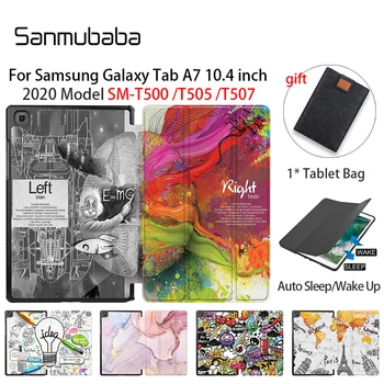Sanmubaba 2020 kate Samsung Galaxy Tab A7 10.4 tolline SM-T500 T505 T507 PU Nahast Flip Seista Smart Cover Kaitseb Funda