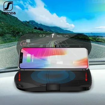 SeenDa Qi Juhtmevaba Laadija Auto HUD Omanik Head UP Display Navigation GPS-Kiire Laadimine iPhone XR, XS Max Omanik Seista