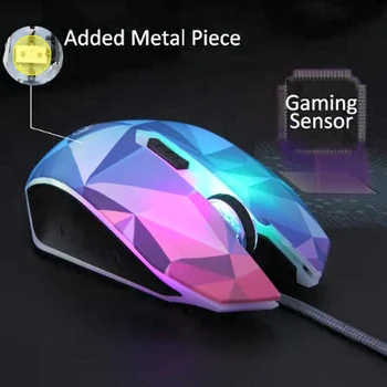 SeenDa Wired Gaming Mouse 3200 DPI 7 Ümmarguse ja Hingamine LED Light ja Diamond Versioon USB Hiir Gamer Hiirte jaoks LOL