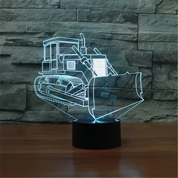 [Seitse Neoon] buldooser kuju Akrüül 7Colors laualamp 3D Lamp Uudsus kingitus Led Night Light Millennium Falcon Kerge