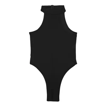 Seksikas Naiste One-piece Pesu Varrukateta Kõrge Lõigatud Thong Leotard Crotchless Bodysuit Läbipaistev Ujumistrikoo Aluspesu