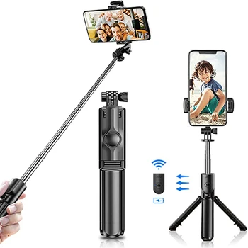 Selfie Kinni Statiivi Bluetooth Selfie Kinni Traadita Kaugjuhtimispult 3 in 1 Pikendatav Selfie Kinni iPhone Samsung Galaxy Huawei