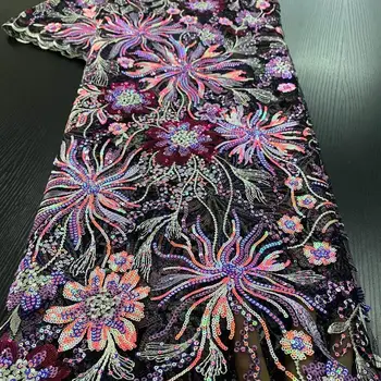 Sequin Kleit Materjal Pits Litrid Burgundia Prantsuse Aafrika Nigeeria Hiljemalt Disaini Kõrge Kvaliteedi Tülli 2020 Jada Kleit