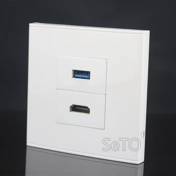 SeTo 86 Tüüp Ühe HDMI versioon 2.0 + Single Port USB 3.0 Assortii Paneel Seina Plaat Pesa Keystone Plaanseib