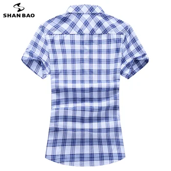 SHANBAO brändi puuvillane ruuduline business casual lühikeste varrukatega särk 2020. aasta suvel moe ülepaisutatud suurus, meeste särk 5XL 6XL 7XL