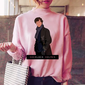 Sherlock holmes hupparit naised naiste riided talvel jaapani dressipluus naiste soojad riided liiga ulzzang roosa ulzzang