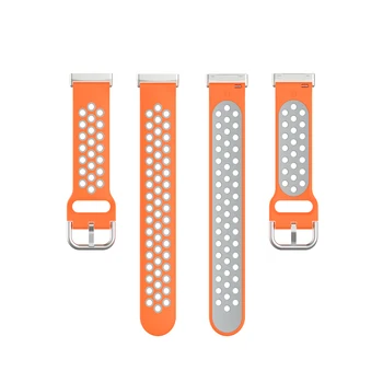 Silikoonist Topelt värvi rihma Fitbit vastupidi 3 Metallist pandla sport hingav käepaela käevõru bänd fitbit mõttes / versa3