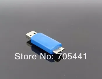 Sinine USB 3.0 Type A Male - > USB 3.0 Micro B Male Plug Connector Adapter USB3.0 Converter-Adapter,2tk/lot