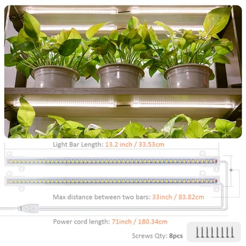 Sise-20W Led Grow Light Füto Lamp 2tk Täieliku Spektri Led Baarid Taimede Seemned, Seemikud Kasvavad Taimer Dimm Phytolamp