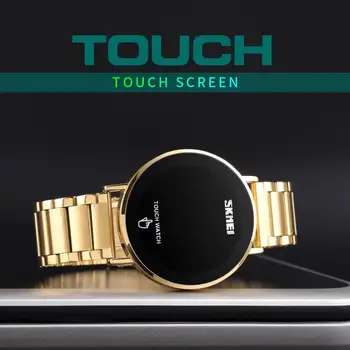 SKMEI Mood Meeste Digital Watch Mees-Touch Ekraan LED Ekraan 3bar Veekindel Roostevabast Terasest Rihm montre homme 1550