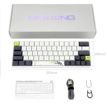 Skyloong SK64 64 Võtmed Mini Portatiivne Mehaaniline Klaviatuur Panda Traadita Bluetooth-Gaming Klaviatuuri Mx RGB Geek Gateron Lüliti Suund