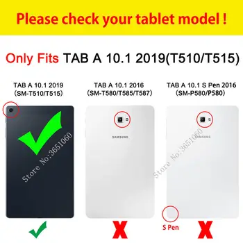 SM-T510 Case For Samsung Galaxy Tab 10.1 2019 T510 T515 SM-T515 Kate Funda Mood Prindi Klapp Seista Naha Shell Coque +Kingitus