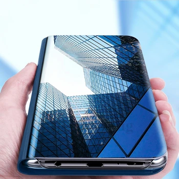 Smart Mirror Klapp Telefoni Puhul OnePlus 7T 7 8 Pro Selge Aknas Kõva PC Seista Kaane Jaoks Üks Pluss 6 6T Jalg Coque