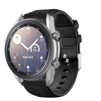 Smart Watch Band Nahk+Silikoonist Randmepaela Samsung Galaxy Vaata 3 41mm 45mm / Aktiivne 3 2 / Käik S3 22/20mm Sport Käevõru