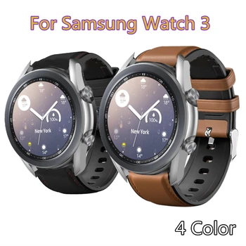 Smart Watch Band Nahk+Silikoonist Randmepaela Samsung Galaxy Vaata 3 41mm 45mm / Aktiivne 3 2 / Käik S3 22/20mm Sport Käevõru