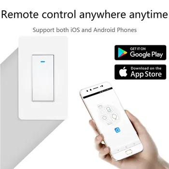 Smart Wifi Seina Push-Nupule Valguse Lüliti App Taimer Home Serveri hääljuhtimine Intelligentne Traadita USA Standard Alexa Google