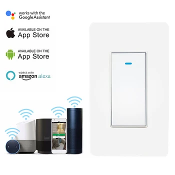 Smart Wifi Seina Push-Nupule Valguse Lüliti App Taimer Home Serveri hääljuhtimine Intelligentne Traadita USA Standard Alexa Google