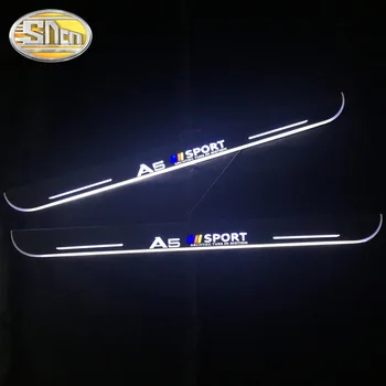 SNCN 2TK Akrüül Liigub LED Teretulnud Pedaalidega Auto Lohistama Plaat Pedaali Ukse Lävepakk Rada Kerge Audi A5 Coupe B8 B9