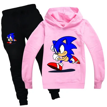 Sonic The Hedgehog Riided Jäävad Tüdrukud Tracksuit Cool Kids Hupparit ja Püksid Pere Poisid Talve Riided Set Boutique Varustus
