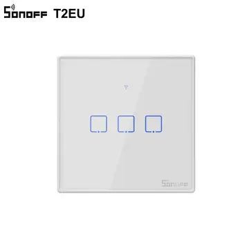 SONOFF T2EU TX Smart Wifi Seina Touch Lüliti Piiri Smart Home 1/2/3 Gang 433 RF/Voice/APP/Touch Control Töö Alexa