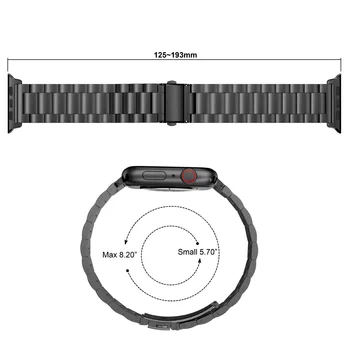 Sport Rihm Apple Watch Band Seeria 5/4/3 38mm 42mm Roostevaba Teras Metallist Watchband Jaoks iwatch seeria 4 40mm 44mm
