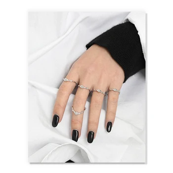 S'STEEL Ebaregulaarne Sõrmus 925 Sterling Hõbe Disainer Minimalistlik Personalited Reguleeritav Naiste Sõrmus Bagues Pour Femme Ehted
