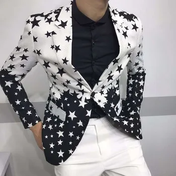 Star Prindi Slim Fit Ülikond Jope 2020 Täiesti Uus Meeste Klubi Etapp Bleiser Mees Ametliku Pulm Sobiks Kõnniteed Bleiserid Meeste Kostüüm Homme
