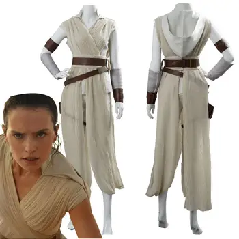 Star Rey Sõjad Cosplay Kostüüm Skywalker Rey Kostüüm Täiskasvanud Jedi Rüü Kleit Riided Halloweeni Karneval