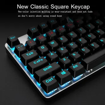 Steampunk Mängude Mehaaniline Klaviatuur 104 KeysAnti-ghosting RGB Backlight Must/Sinine Lüliti Juhtmega klaviatuuri Lauaarvuti Sülearvuti