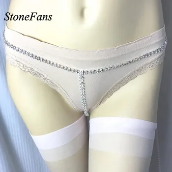 StoneFans Lihtne Rhinestone Keha Talje Kett Ehted Bikiinid Thong Aluspüksid Naistele Crystal Seksikas Aluspesu Keha Tarvikud
