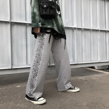 Streetwear Pant Naised Mehed Skull Print Elastne Vöökoht Harajuku Vabaaja Püksid Lahti Pikad Püksid Unisex 2019 Aasta Sügisel Outwear