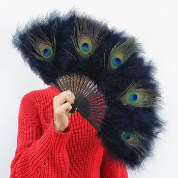 Sulg Fänn Abanicos Para Boda Hiina Peacock Feather Cosplay Kokkuklapitavad Käsi Fänn Pulmapidu Tantsu Fänn Kodu Kaunistamiseks