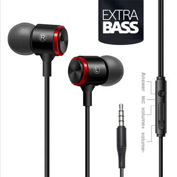 Super Bass Juhtmega Kõrvaklappide Kõrvaklapid Sport Muusika Stereo Metallist Earbuds Mikrofoniga Peakomplekti Samsung iPhone Xiaomi