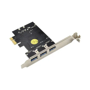 SuperSpeed PCI-E 4-Port 3+1 USB 3.0 Expansion Card USB 3.0 PCIE Kaart Kiibistik VL805 3 port usb3.0 sise-4pin power supply