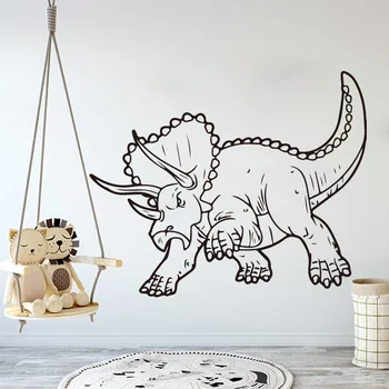 Suur Triceratops Eelajalooline Dinosaurus Seina Kleebis Magamistuba, Laste Tuba Cartoon Jurassic Park Dinosaur Loomade Seina Vinüül Decal