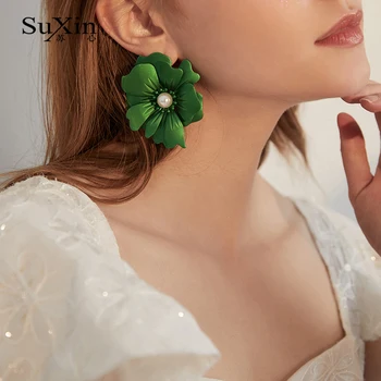 SuXin kõrvarõngad 2020 uusi lihtne pearl lill temperament kõrvarõngad naiste pikk sulam, ripats, kõrvarõngad ehted kingitus