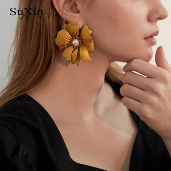 SuXin kõrvarõngad 2020 uusi lihtne pearl lill temperament kõrvarõngad naiste pikk sulam, ripats, kõrvarõngad ehted kingitus