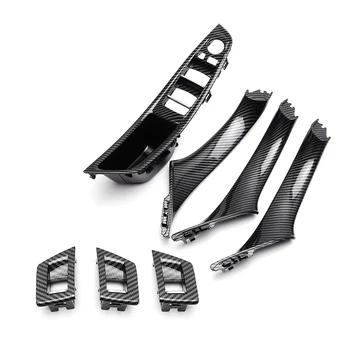 Süsinikkiust ABS Car Styling Sisemise Akna Tõstuki Lüliti Taga Panel (juhtpaneel Ukse Käepide Trim 7tk BMW F10 F11 F18 5Series 2010-2016