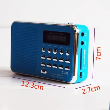 T-205 FM-Raadio Vastuvõtja Kaasaskantav HiFi Kaardi Kõlar Digital MP3 Muusika Kõlar Telkimine, Matkamine Sport Väljas