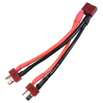 T Plug Lipo RC Akut Paralleelselt Adapter Connector 1 Naine 2 Mees 14AWG Kaabli