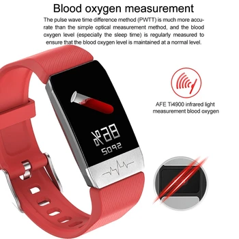 T1 Smart Vaadata koos kehatemperatuuri Jälgimine EKG Südame Löögisageduse, vererõhu -, Spordi-Käevõru IP67