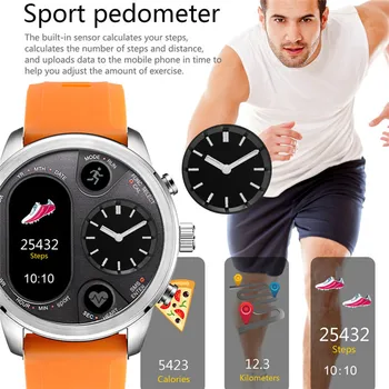 T3 Spordi Hübriid Smart Watch Roostevabast Terasest Fitness Tracker IP68 Veekindel Ooterežiimis 15 Päeva ÄÄRENI Smartwatch Mees