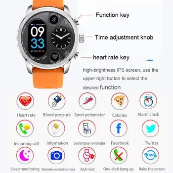T3 Spordi Hübriid Smart Watch Roostevabast Terasest Fitness Tracker IP68 Veekindel Ooterežiimis 15 Päeva ÄÄRENI Smartwatch Mees