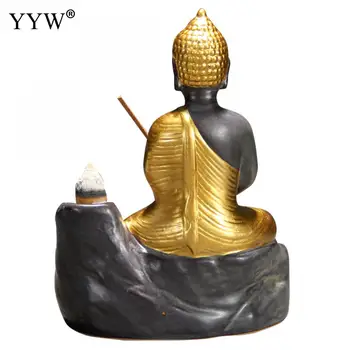 Tagasivoolu Viiruk Põleti Viiruk Pulgad Omanik Juga Home Decor Portselan Suitsutusastia Zen Kuldne Buddha Kuju Incenso Põletid