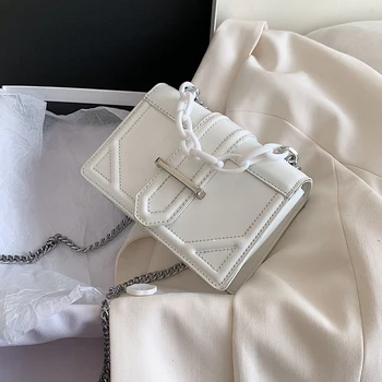 Tahked värvi Ruudu Crossbody kott 2020. aasta Suvel Uus Kvaliteet lakknahast Naiste Disainer Käekotis Kett Õlal Messenger Kott