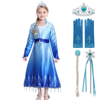 Talvel Elsa Tüdrukute Kleit Elsa Pool Printsess Kleit Beebi Tüdrukute Riided Anna Elsa 2 Cosplay Kostüümid Elza Vestidos