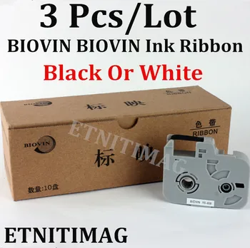 Tasuta Kohaletoimetamine 3TK Tint Lint, BIOVIN Originaal tindikassetid PP-80B(Must Või Valge)ja Eest Traat Sm Kaabel ID Printer S650E S700E