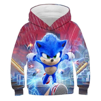 Teen Lapsed Sonic The Hedgehog Kapuutsiga Dressipluus Väljamõeldud Trend Style Hupparit Uus 3D Print Unisex Poiste Vabaaja Pulloverid Mängu Kostüüm