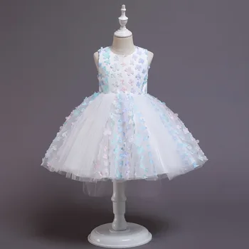 Teise lapse Õie Ametlik Printsess Kleit Tüdruk Elegantne Sünnipäeva Kleit Kleit Tüdruk Kleit Baby Girl Jõulud Riided 0-4Y H40